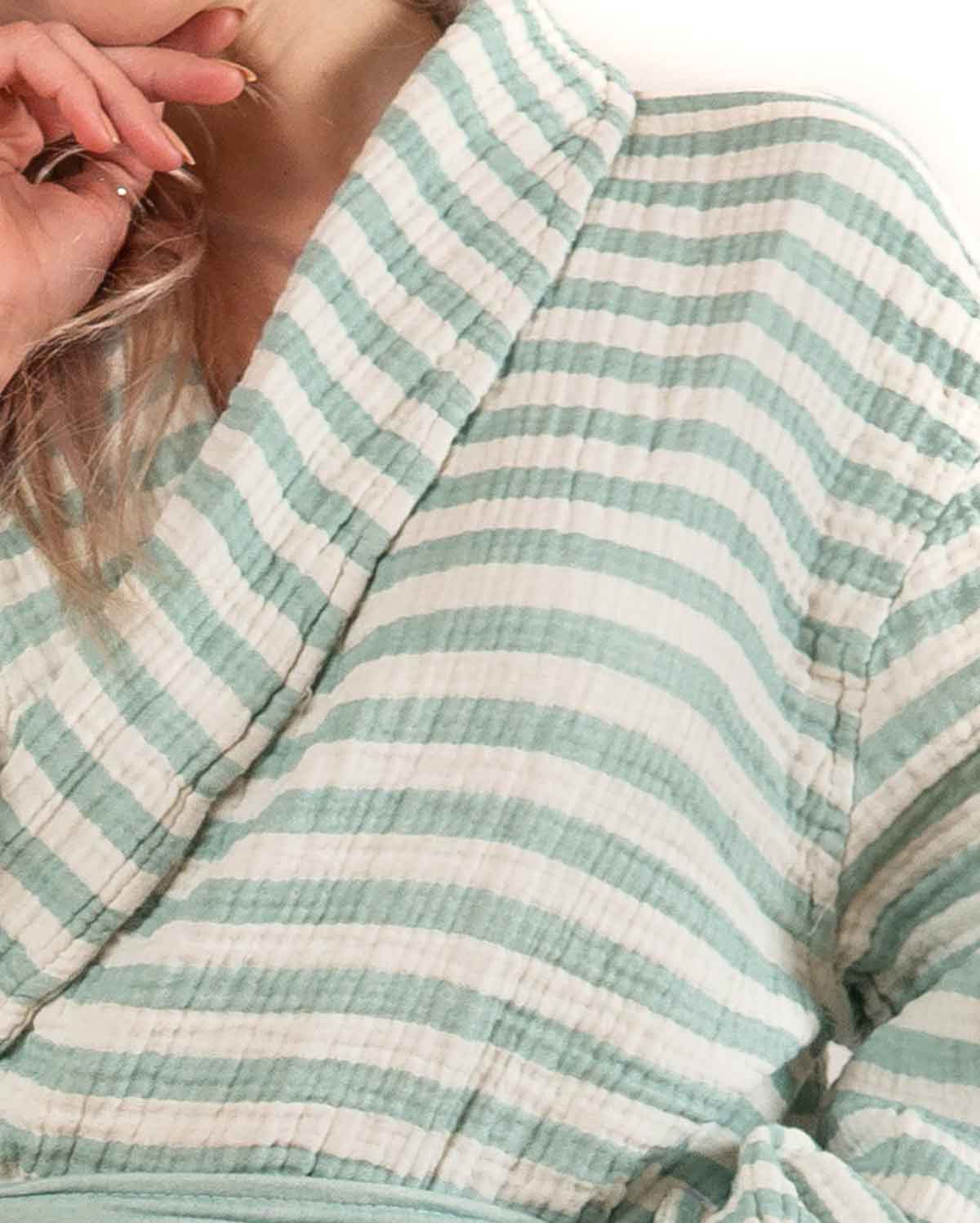Arya Muslin Bathrobe- Mint