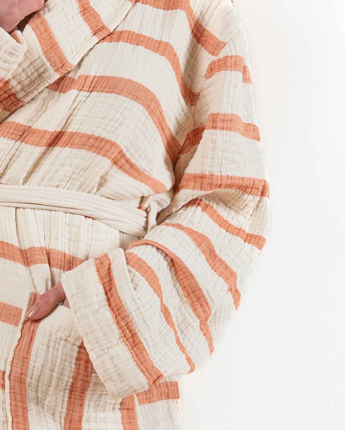 Arya Muslin Bathrobe- Terracotta