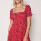 Herita Small Floral Patterned Dress with Guipeli String Ties