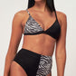 High Waist Bikini Top - Zebra Pattern Printed