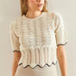 Patterned Sweater Blouse - Beige