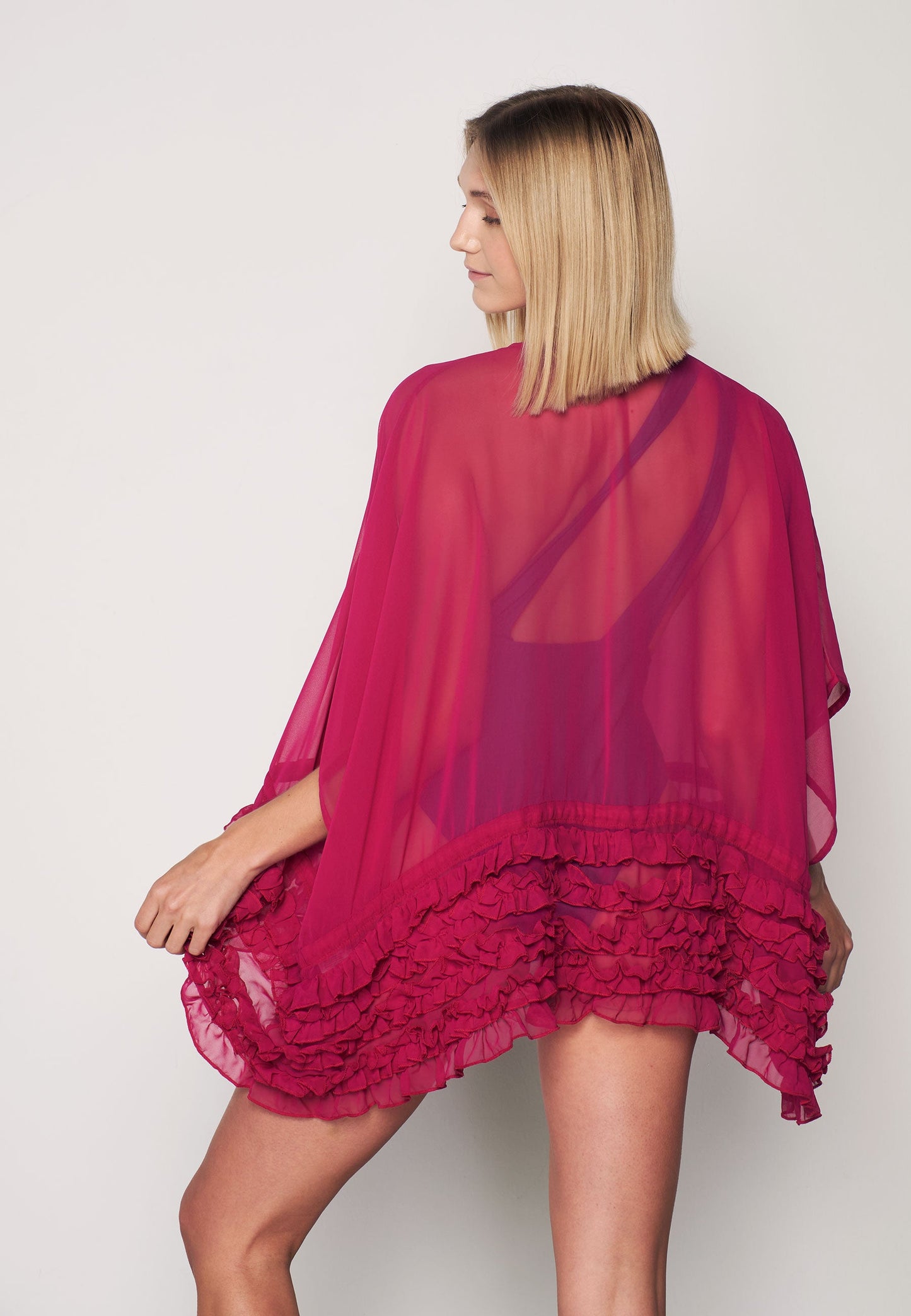 Herita Frill Detailed Kimono Purple