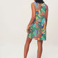 Women's Multi Patterned Backless Viscose Dress - Green