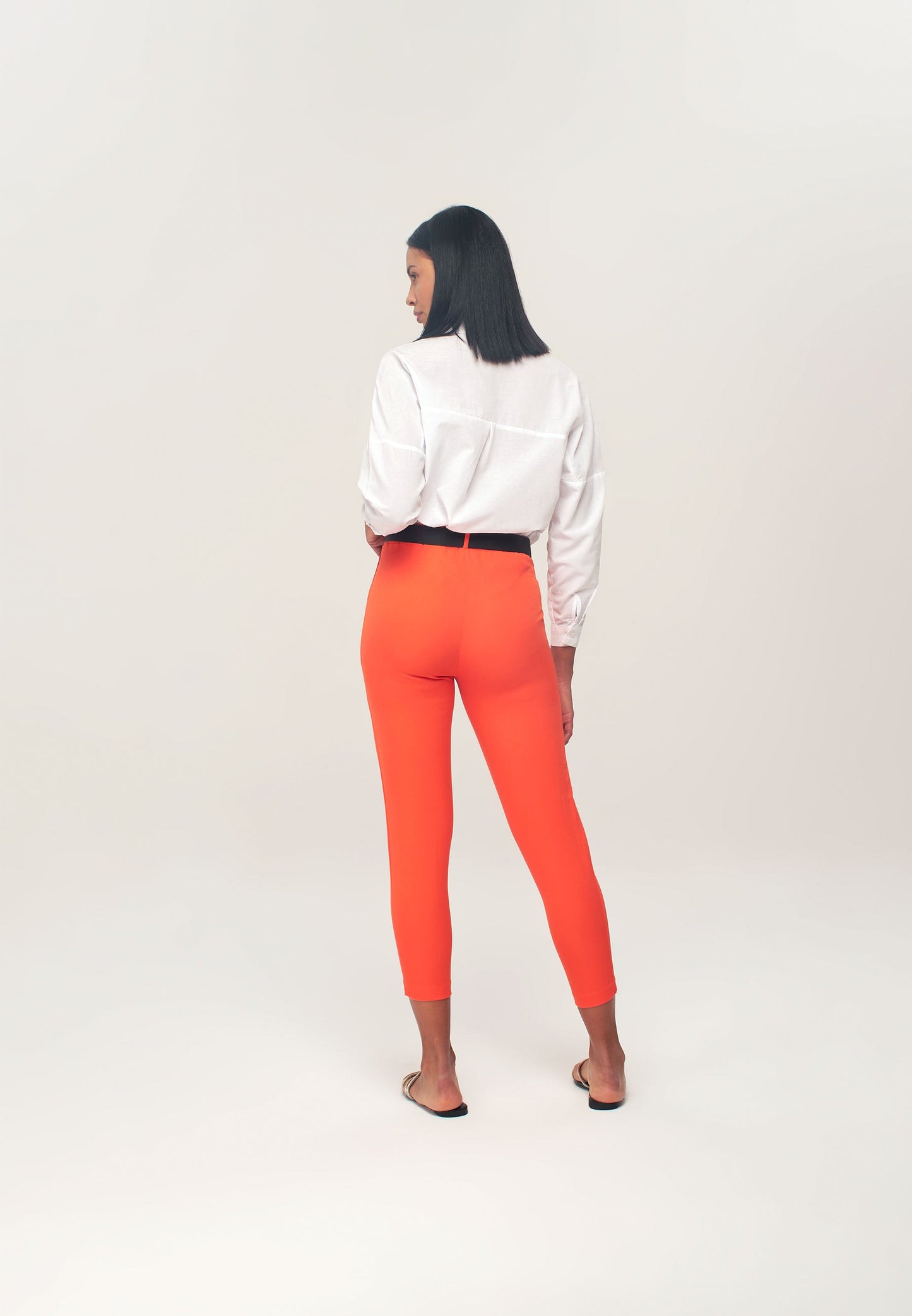 Women's Belted Trousers with Elasticated Waistband