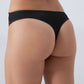 Black Thong Panties with Lace Front (3pcs)