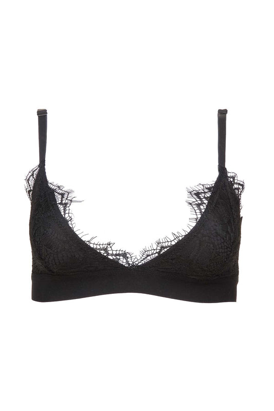 ATHENA BRALETTE - Triangle embroidery bra - black