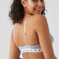 V Neck Cotton Bra - Grey