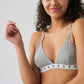 V Neck Cotton Bra - Grey