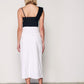 Women's Laser Cut Denim Skirt with Slits