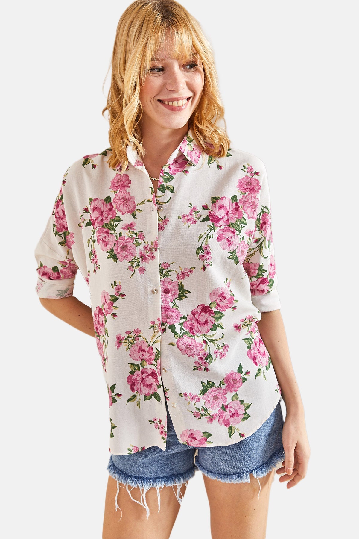 Women's Patterned Linen Shirt