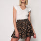 Women's Multi Patterned Ruffled Viscose Mini Skirt