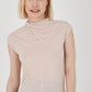 Herita Sandy Fabric Blouse with Shirred Collar Beige