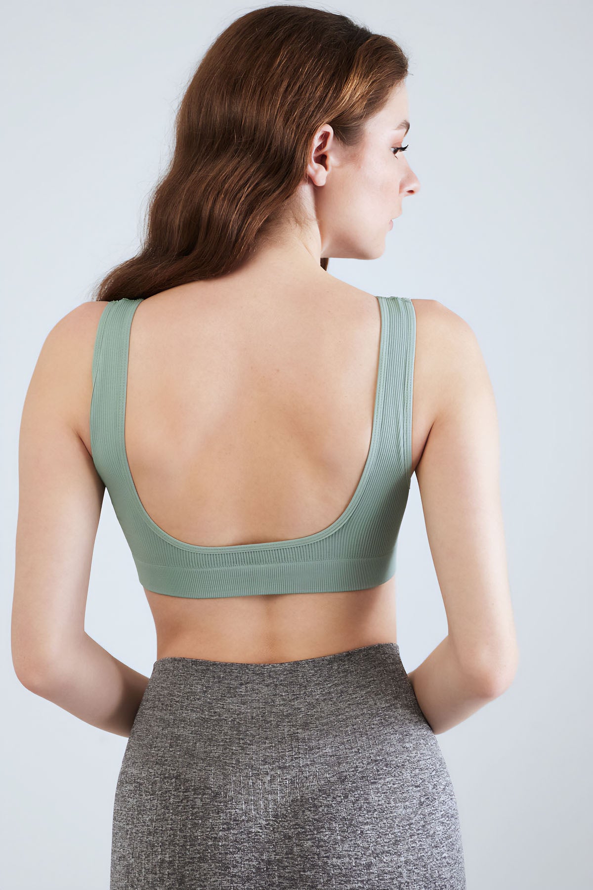 V Neck Seamless Bustier Bra - Mint