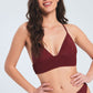 Smocking Padded Bikini Set - Maroon