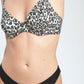 Leopard Top V-Cut Bottom - Lined Bikini Set - Leopard black