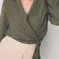 CREPE - Wrap Blouse - Brown