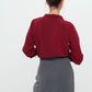 CREPE - Wrap Shirt Blouse - Burgundy