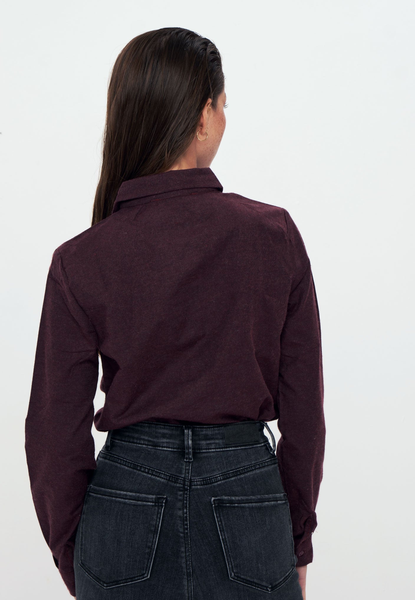 Linen - Long Sleeve Shirt - Maroon