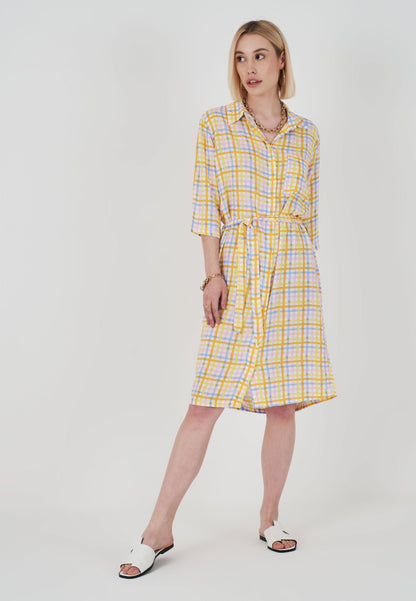 Plaid Patterned Shirt Dress