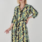 Herita Lemon Patterned Shirt Dress Black & Yellow