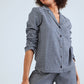 Shirt Long Sleeve Pyjama Set - Navy Blue