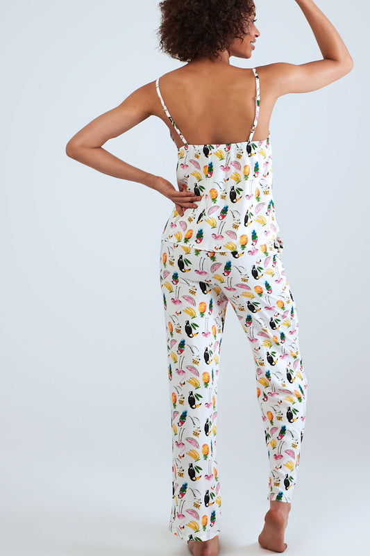 Printed Pyjama Set - White