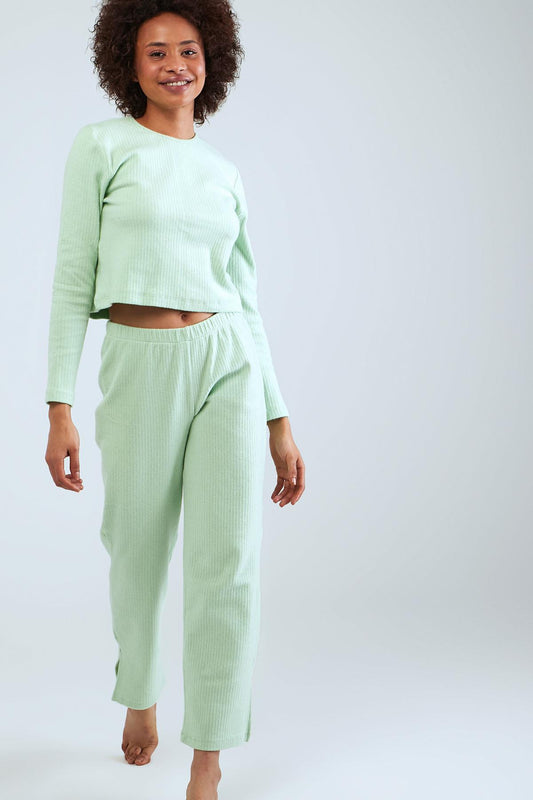 Long Sleeve Crew Neck - Pyjama Set - Mint