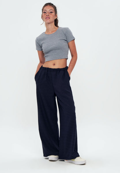 Striped Trousers - Tracksuit bottoms - Navy blue