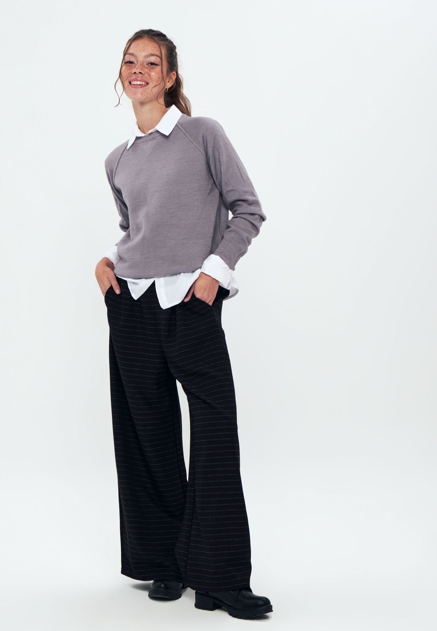 Striped Trousers - Tracksuit bottoms - Black