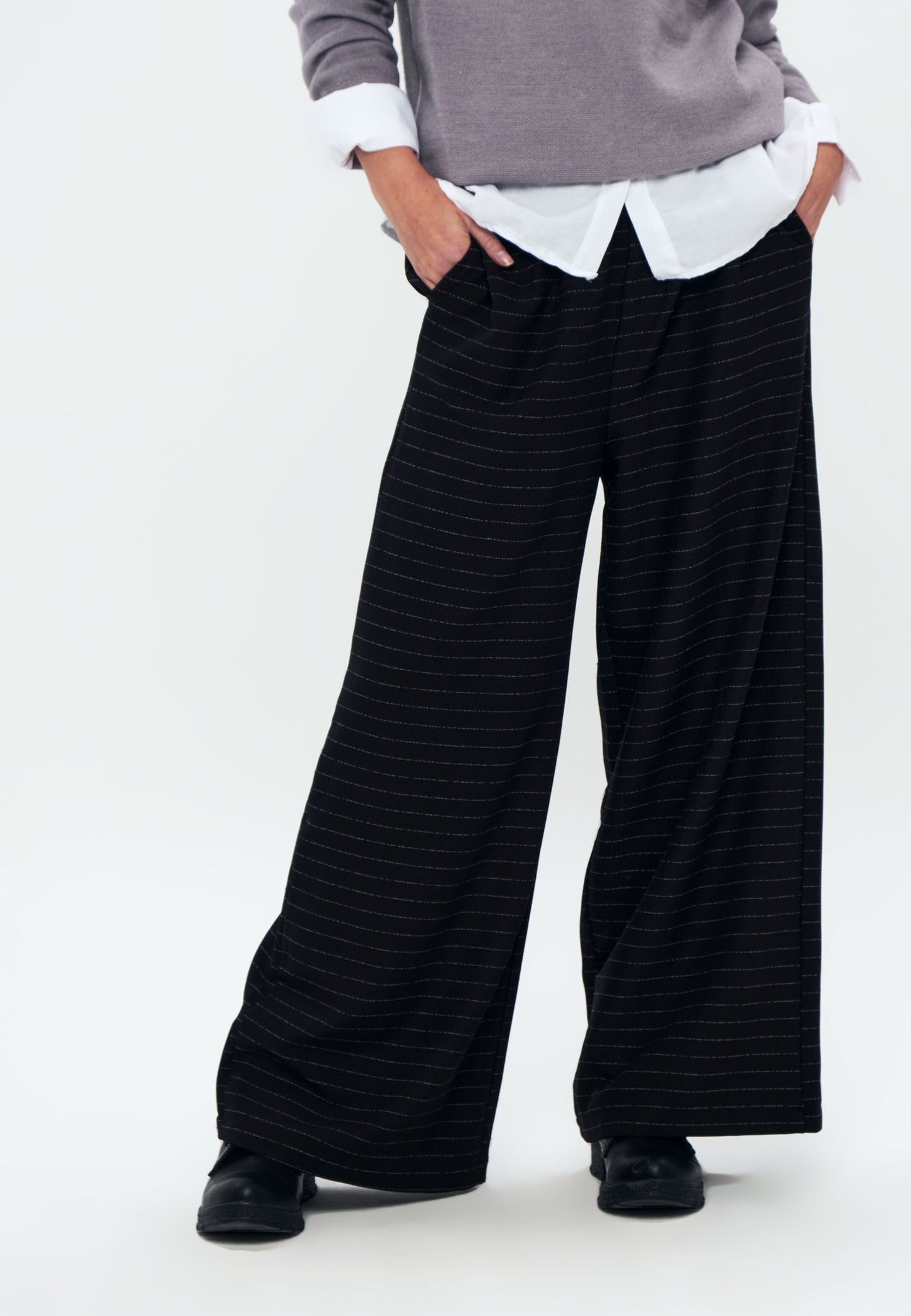 Striped Trousers - Tracksuit bottoms - Black