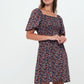 Herita Printed Smock Dress blue red meadow