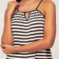 Dark Brown Striped Halter Neck Dress