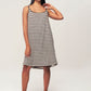 Dark Brown Striped Dress with Straps