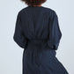 Long Sleeved Kimono - Navy Blue