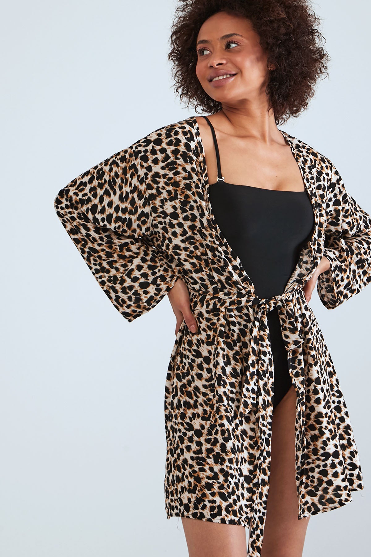 Long Sleeved Kimono - Leopard