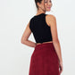 Velvet - Mini skirt - Burgundy