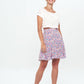 RUFFLE - Printed Mini Skirt - blue pink