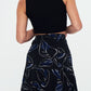 Herita RUFFLE Printed Mini Skirt black