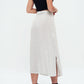 Herita Printed Long Slit Skirt White blue spot