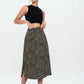 Printed Long Slit Skirt - Green