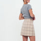 Herita Mini Skirt Beige check