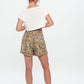 SKORT - Printed Wrap Skirt Short - brown yellow