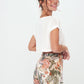 SKORT - Printed Wrap Skirt Short - beige floral