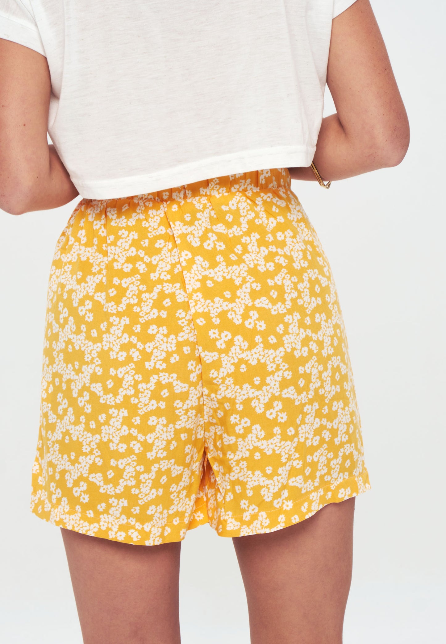 SKORT - Printed Wrap Skirt Short - yellow