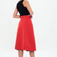 Front Slit Midi Skirt - Orange