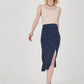 Blue Floral Patterned Skirt - Blue