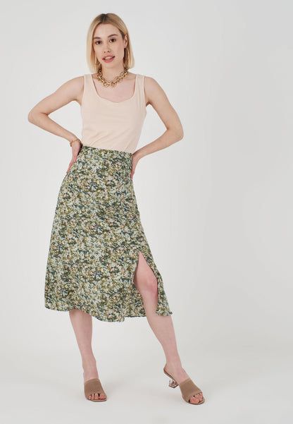 Green Patterned Skirt