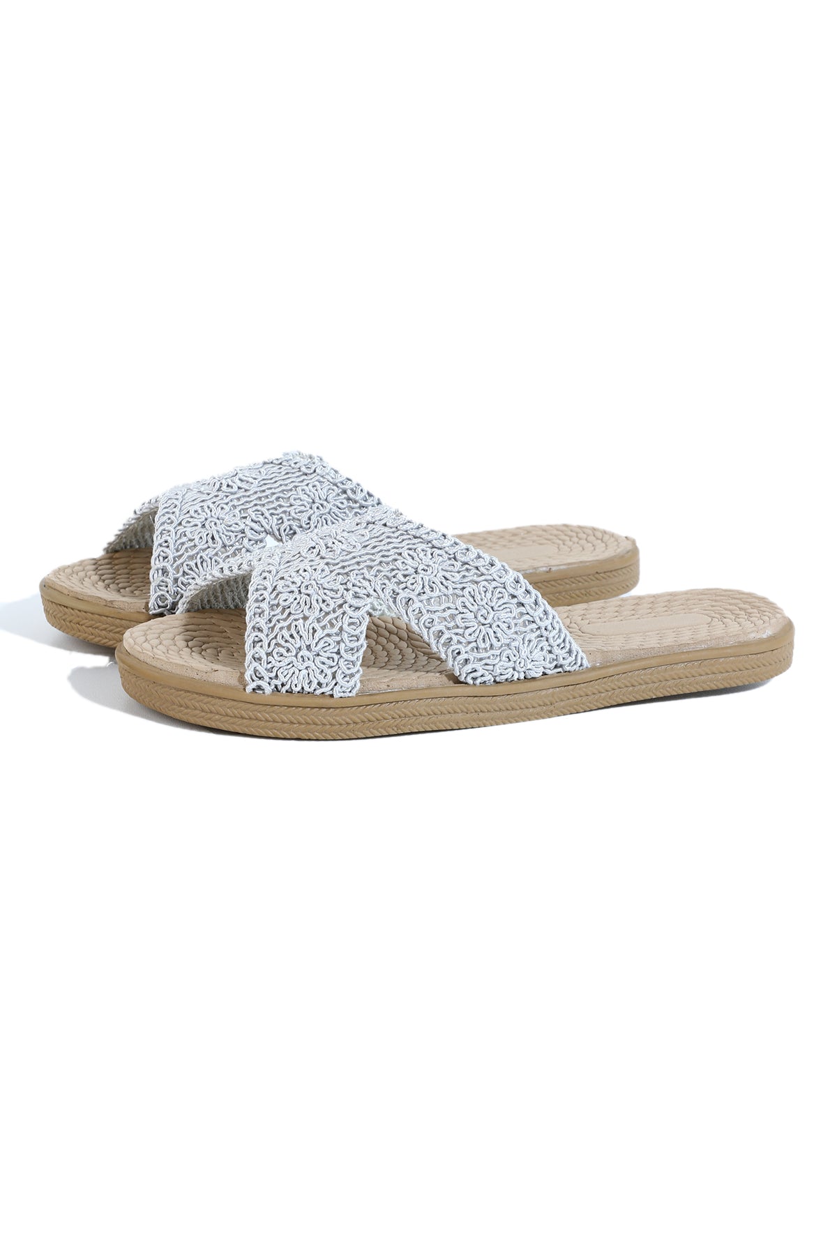 Cross Strap Slide-in Slippers