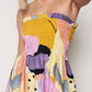 Sleeveless Patterned Sundress - Pink & Yellow