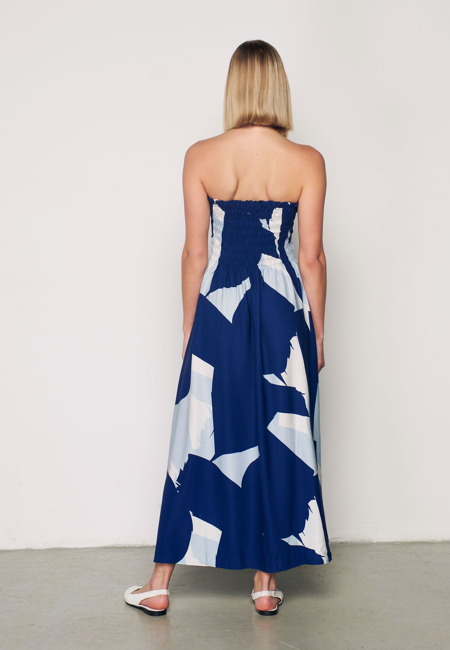 Sleeveless Patterned Sundress - Blue